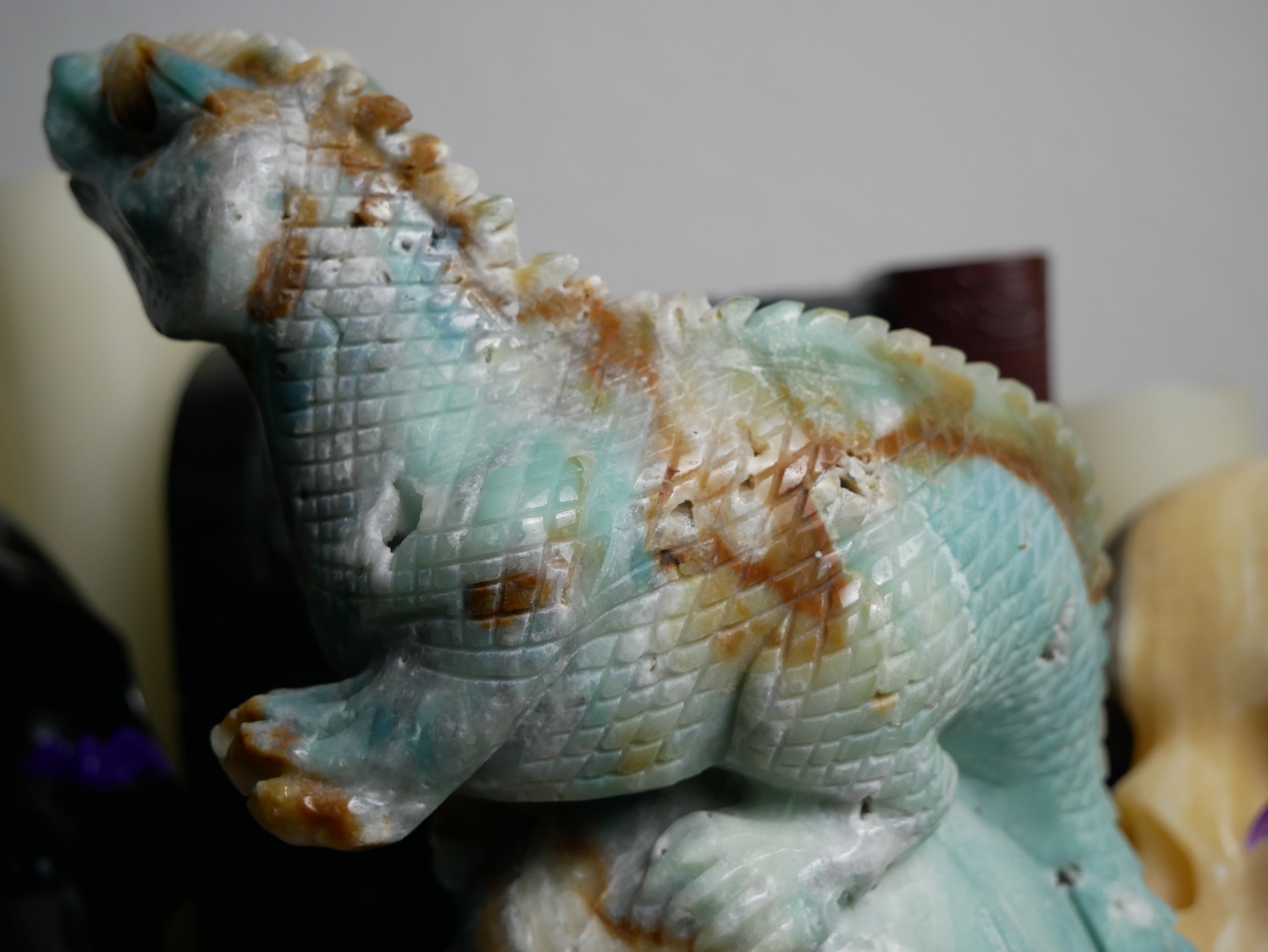 Caribbean Calcite Dinosaur on Skull