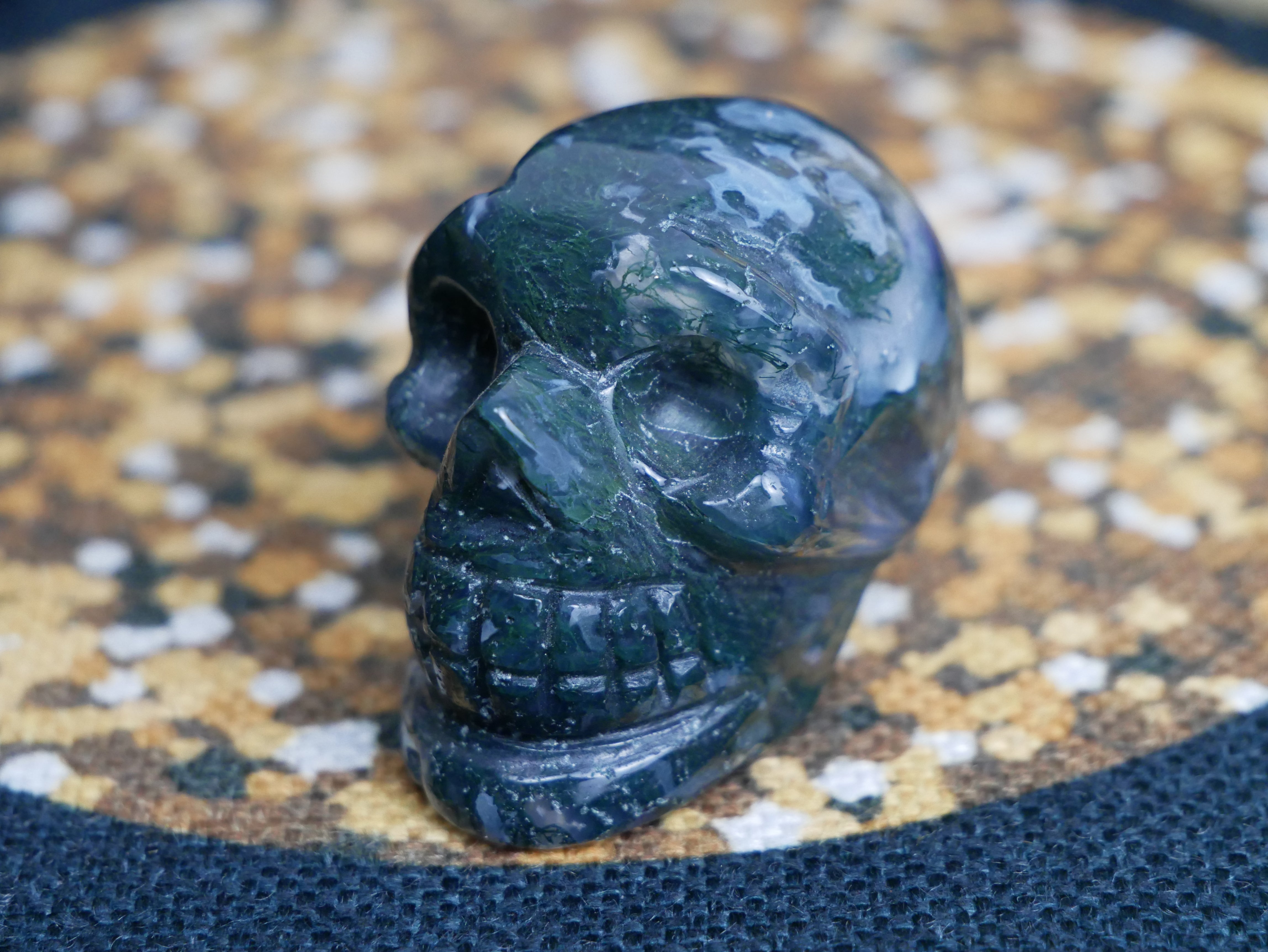 Moss Agate Skull