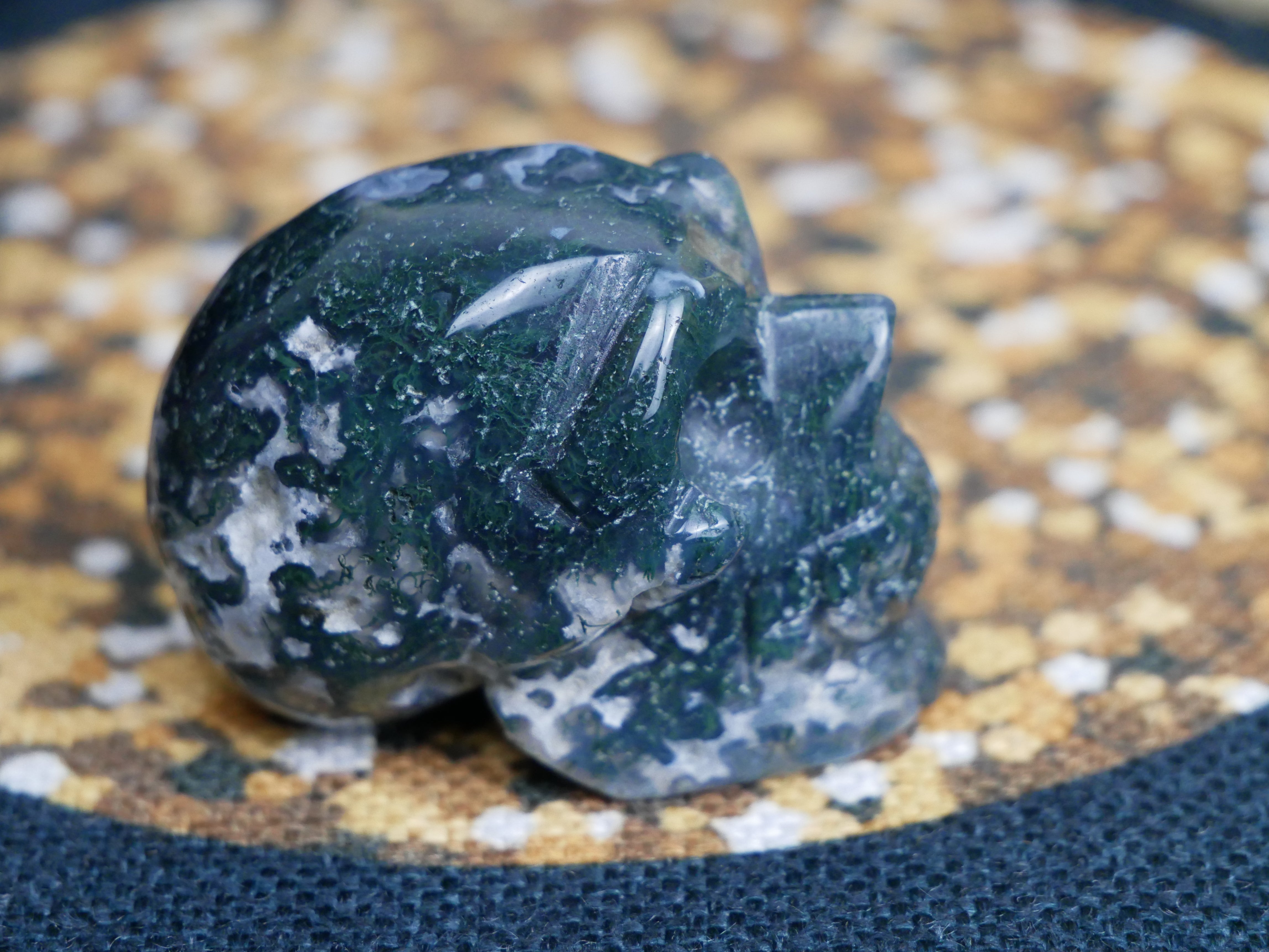 Moss Agate Skull