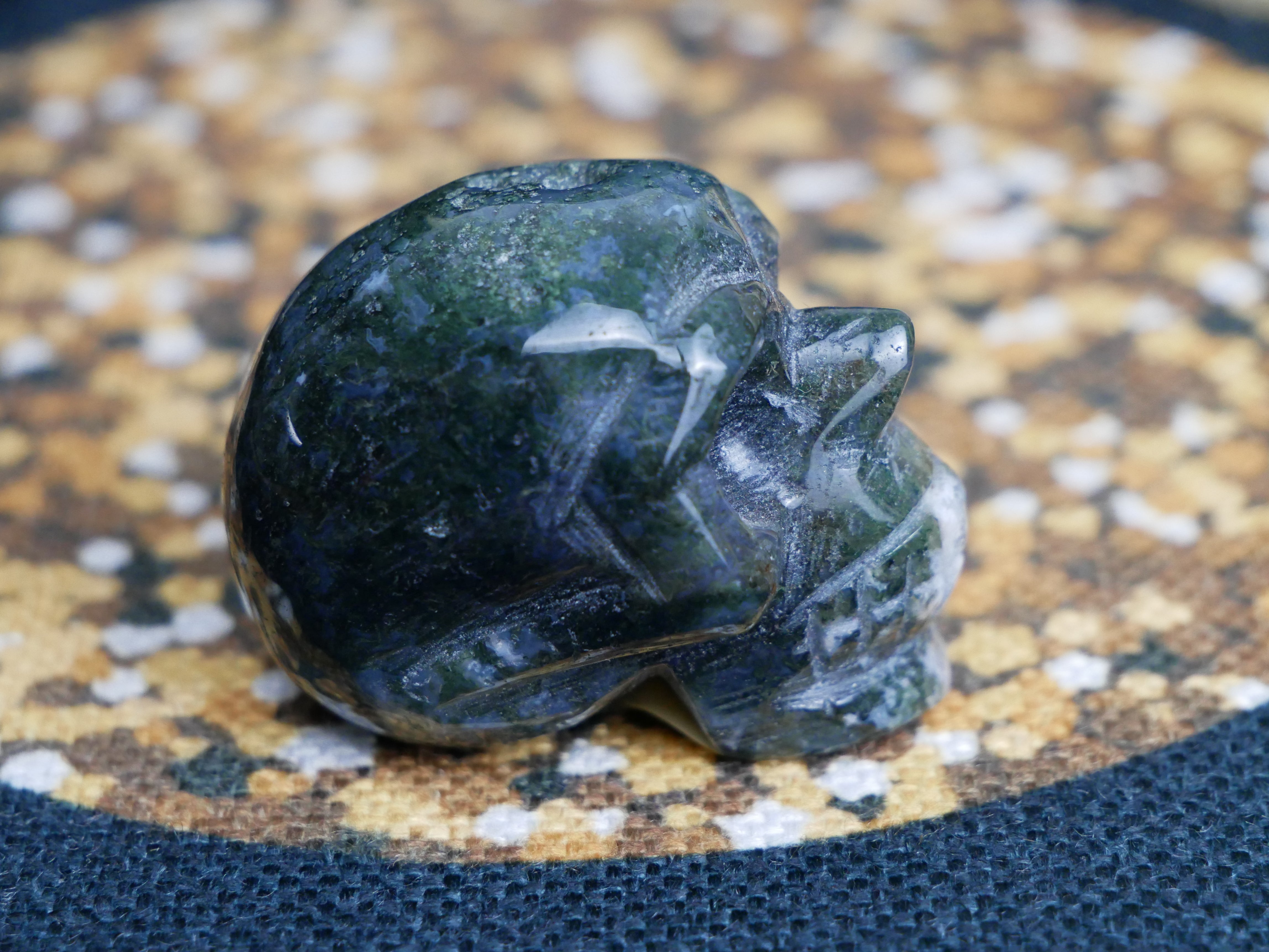 Moss Agate Skull