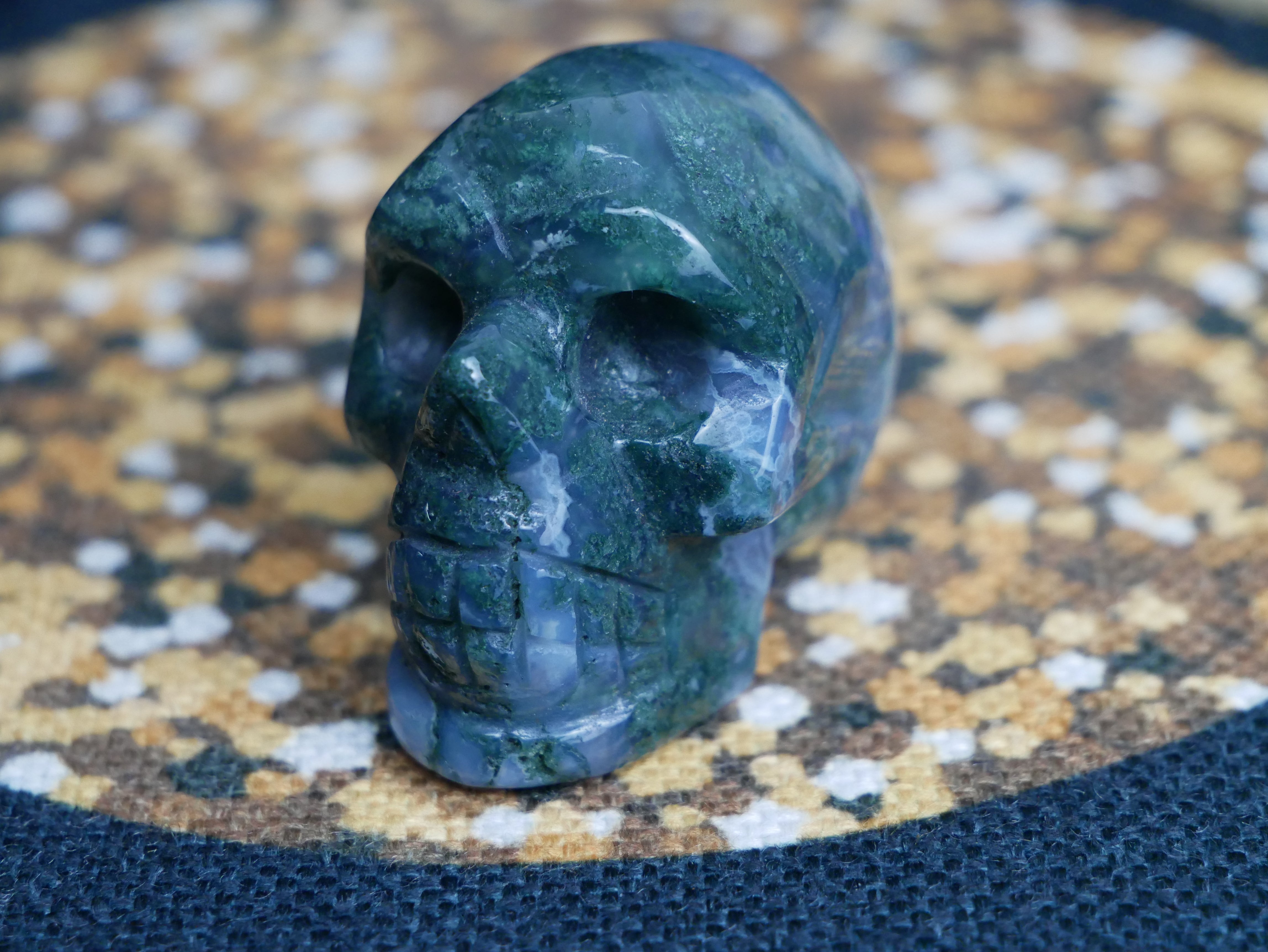 Moss Agate Skull