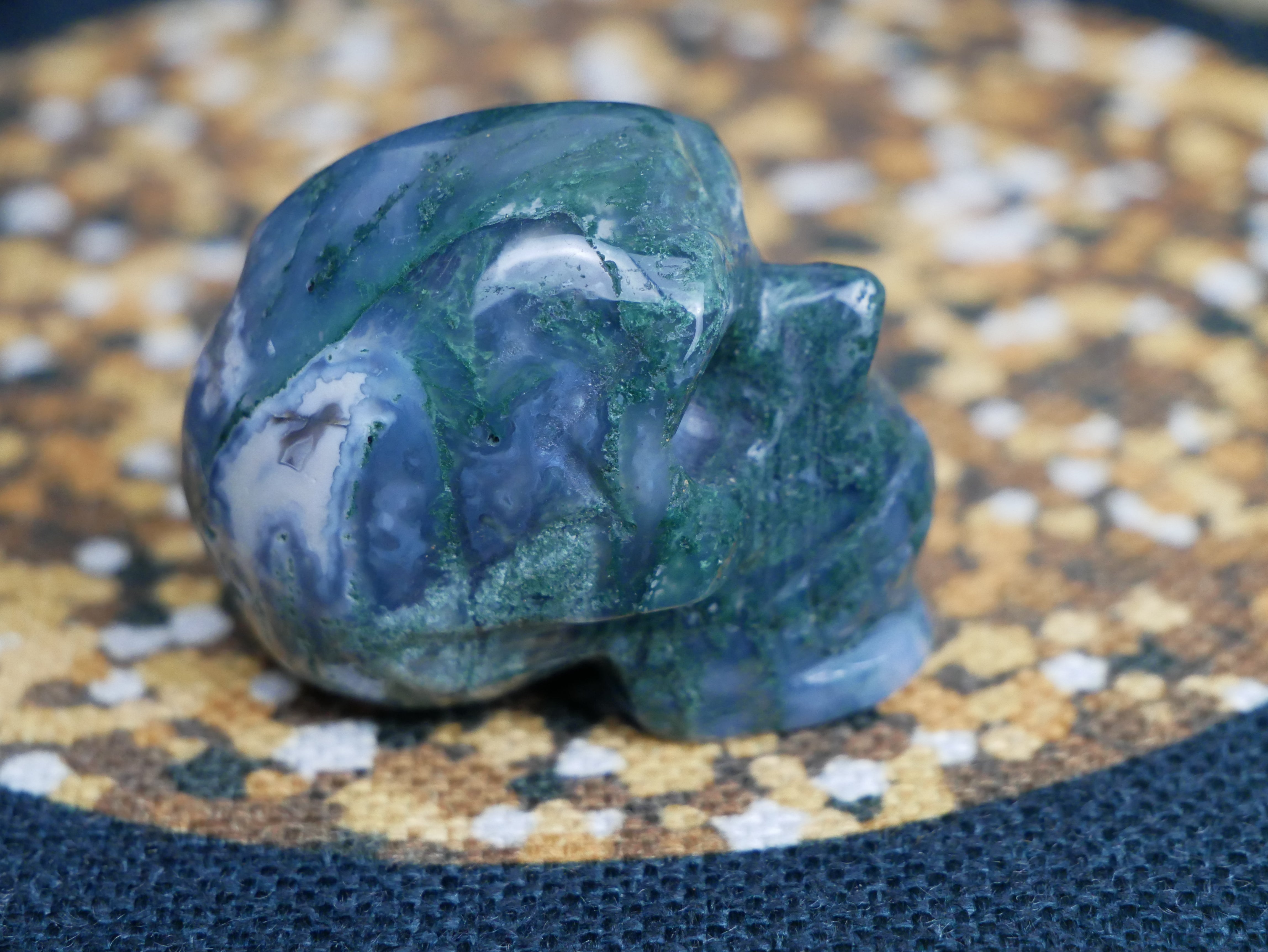 Moss Agate Skull