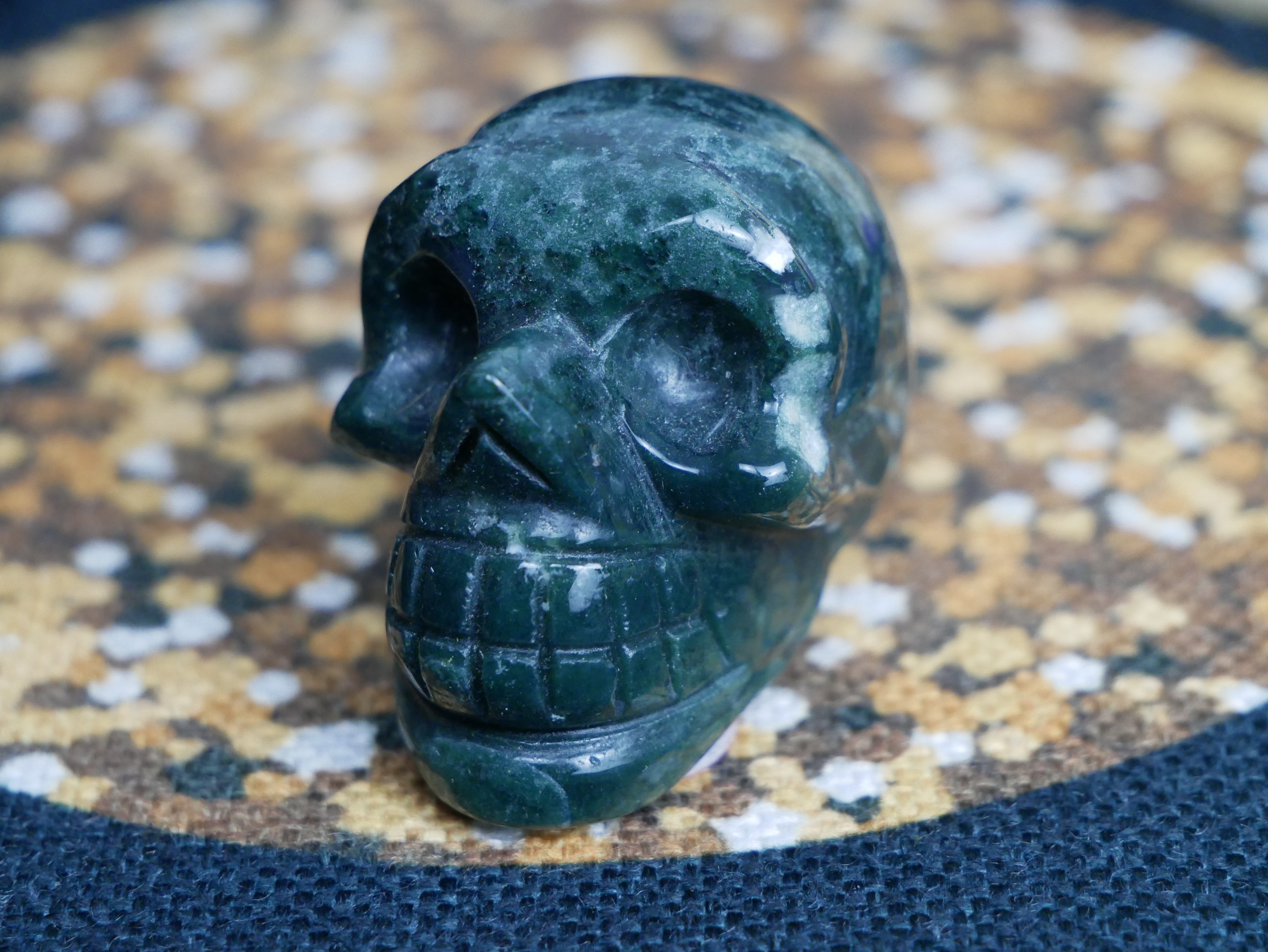 Moss Agate Skull