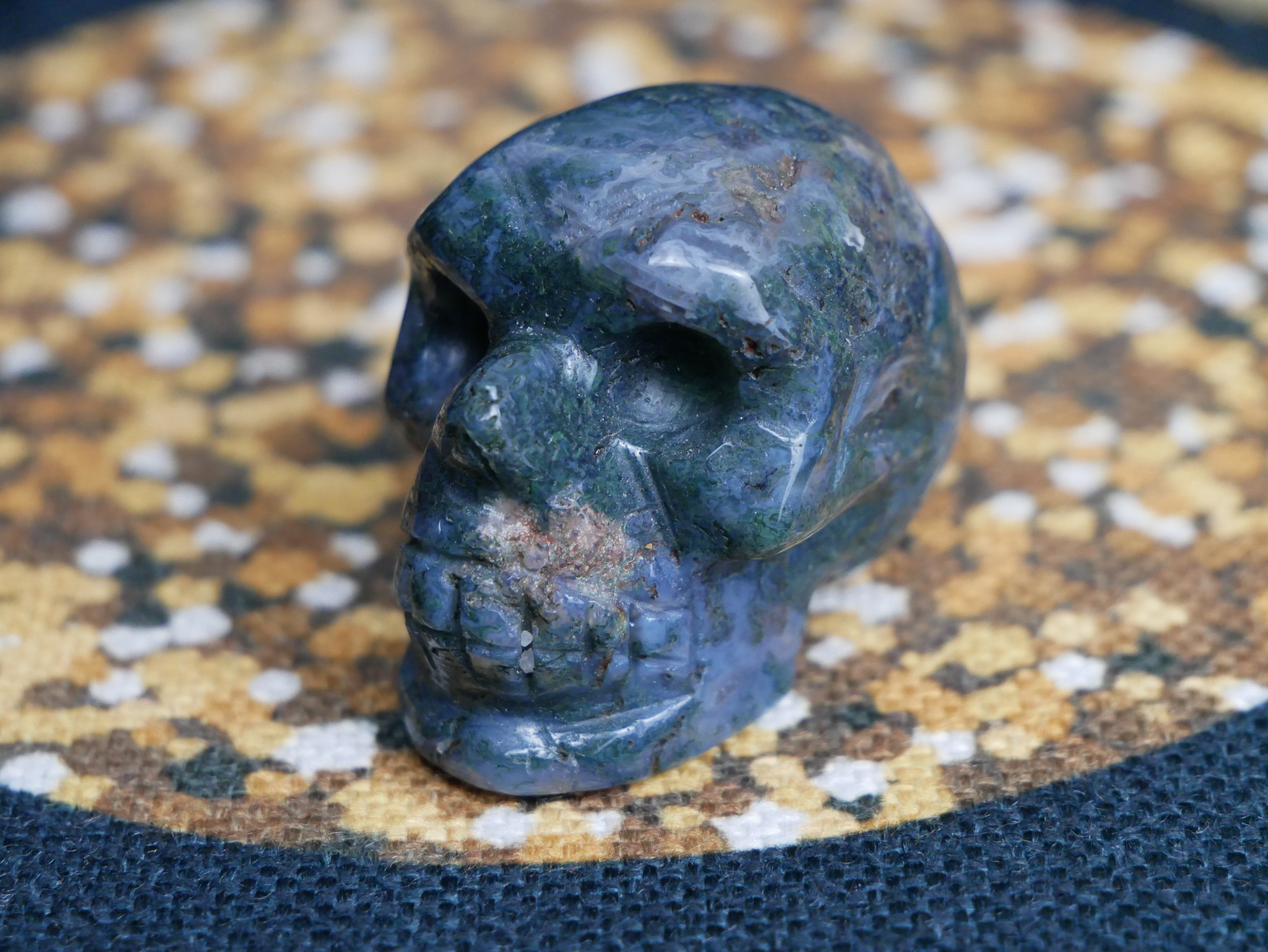 Moss Agate Skull