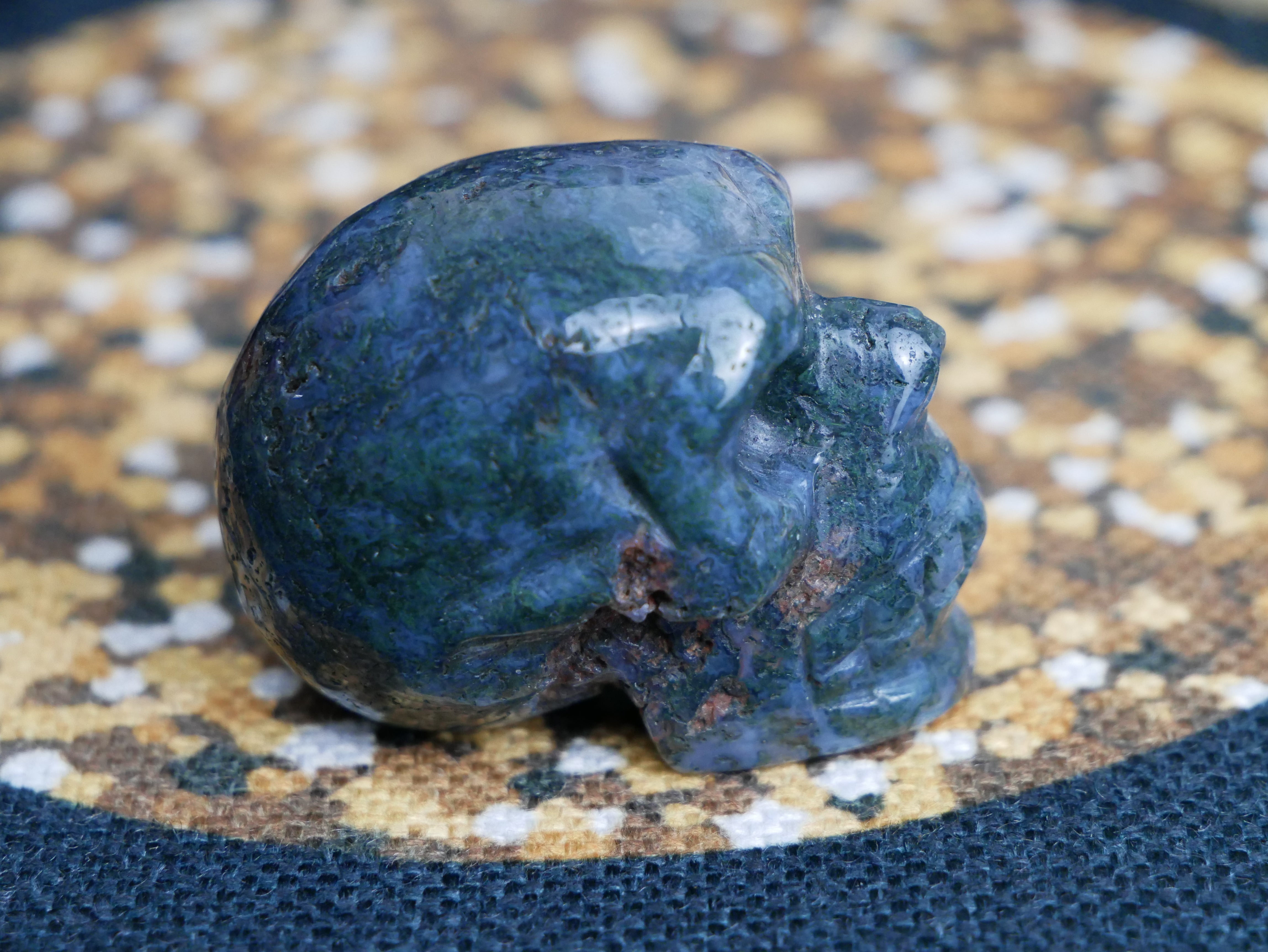 Moss Agate Skull