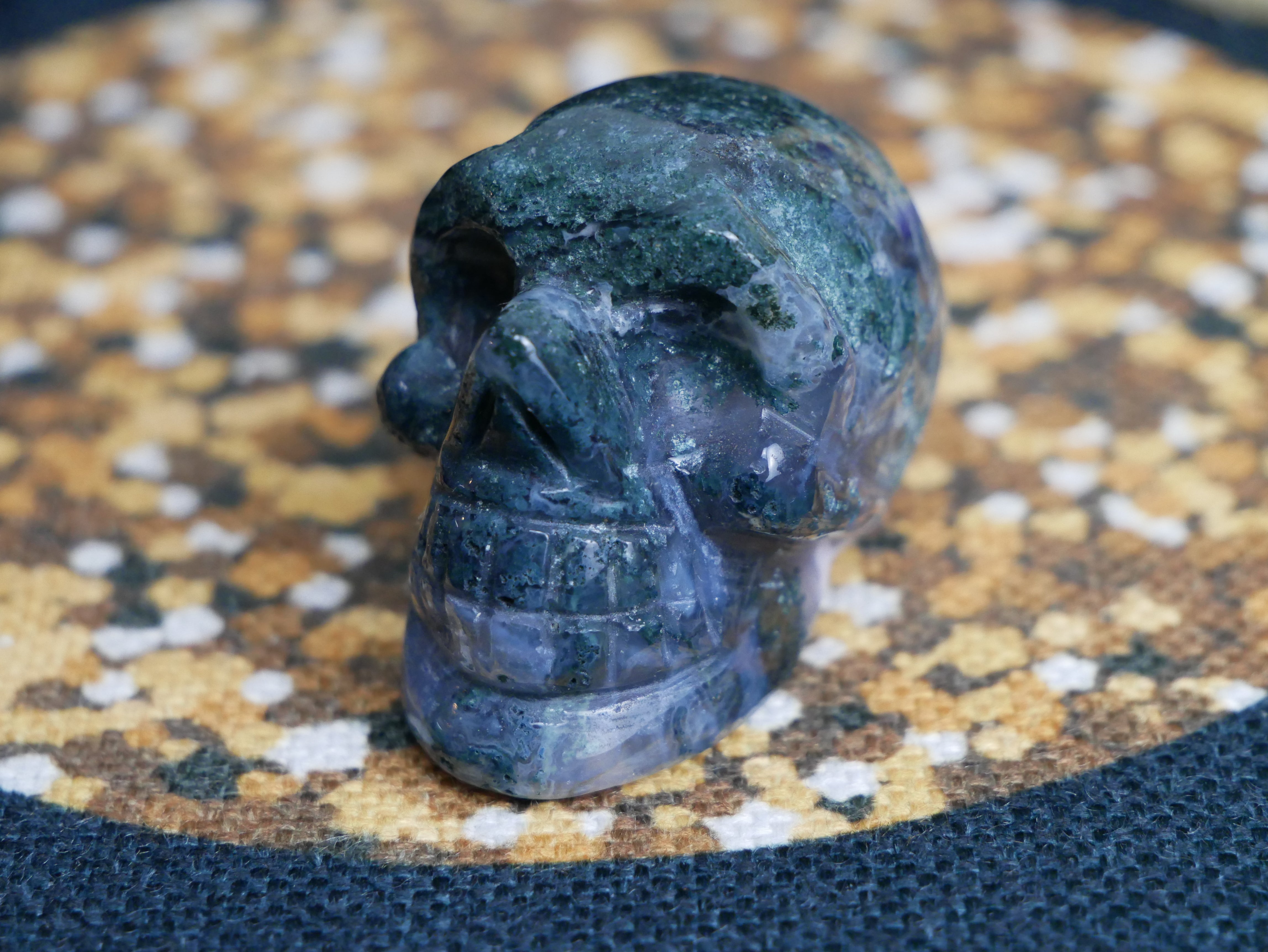 Moss Agate Skull