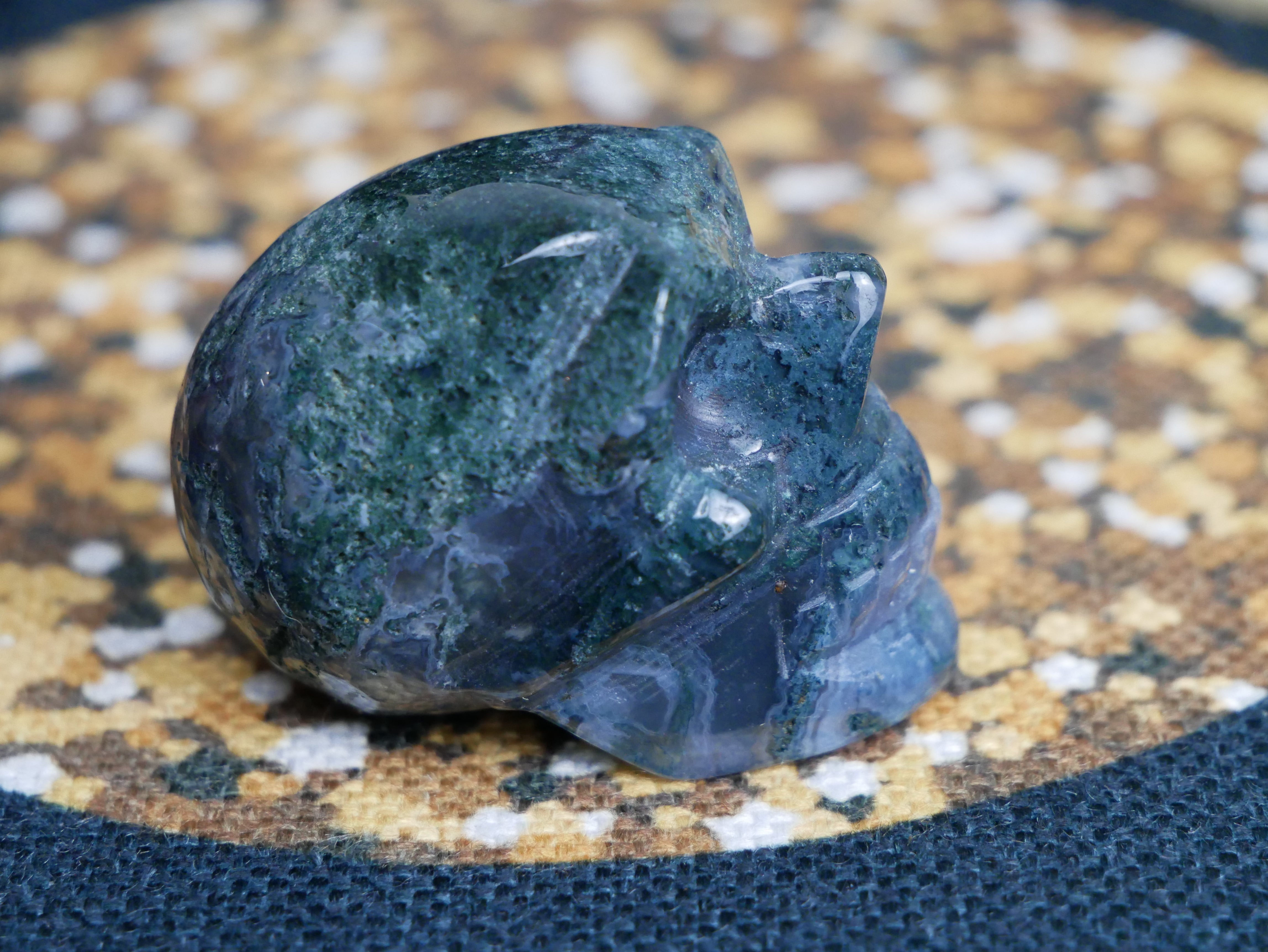 Moss Agate Skull