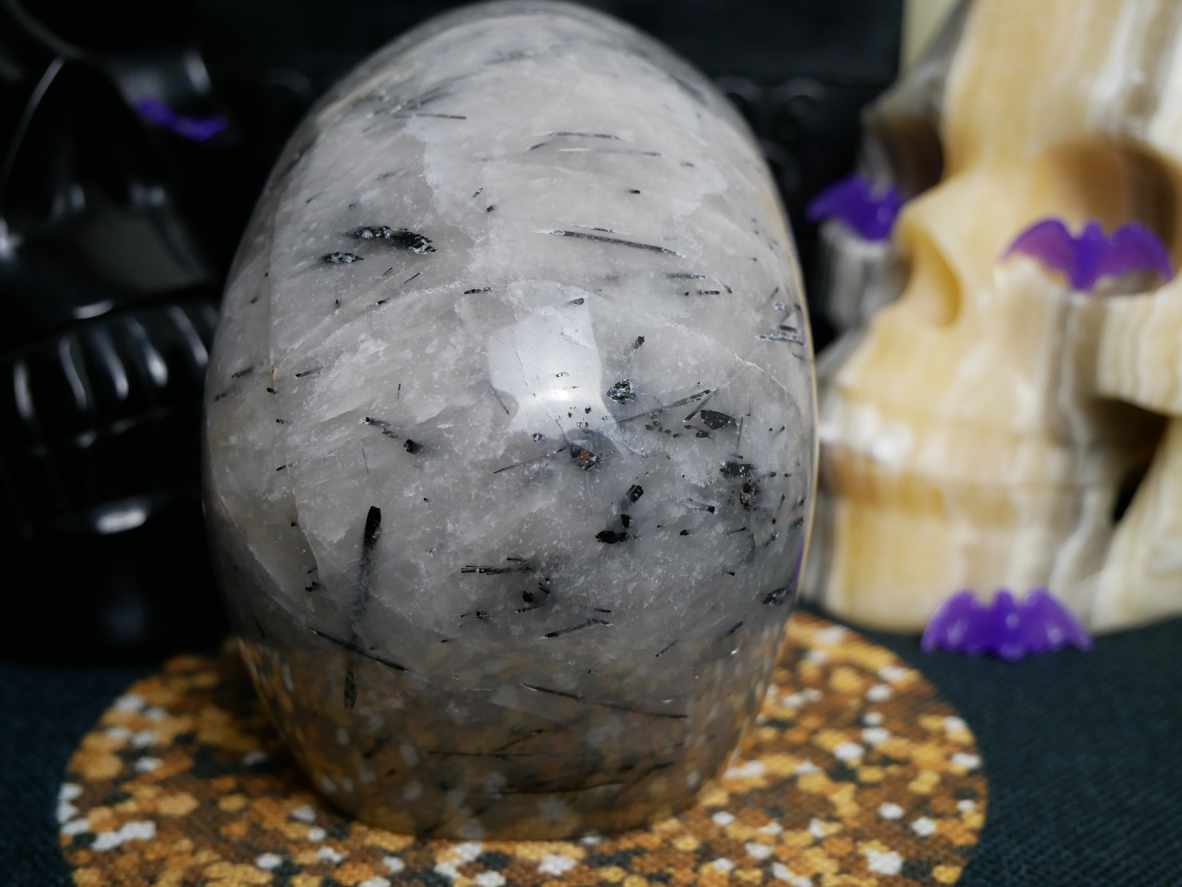 Tourmalinated Quartz Skull