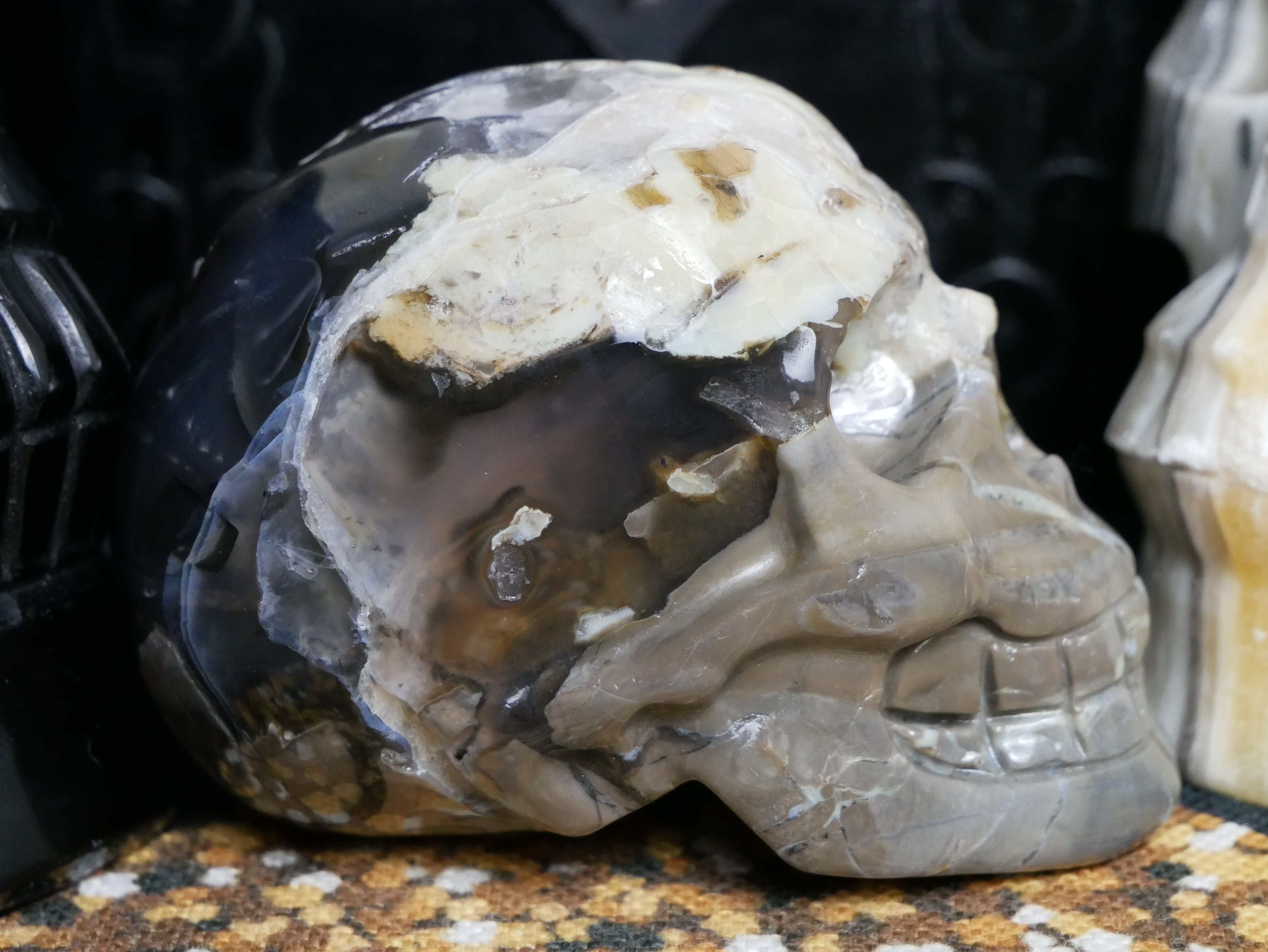 Volcano Agate Skull
