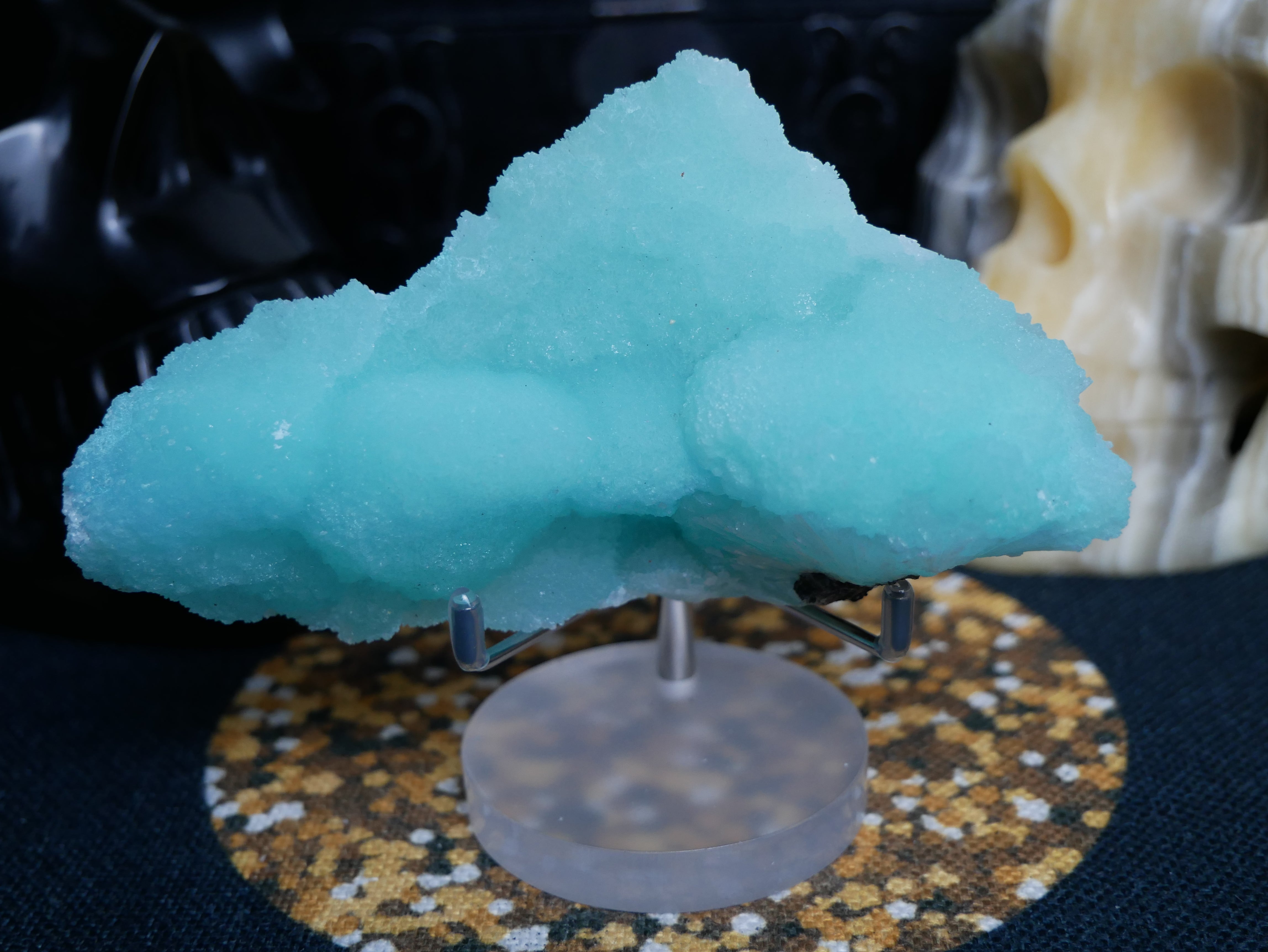 Blue Aragonite w/ Stand