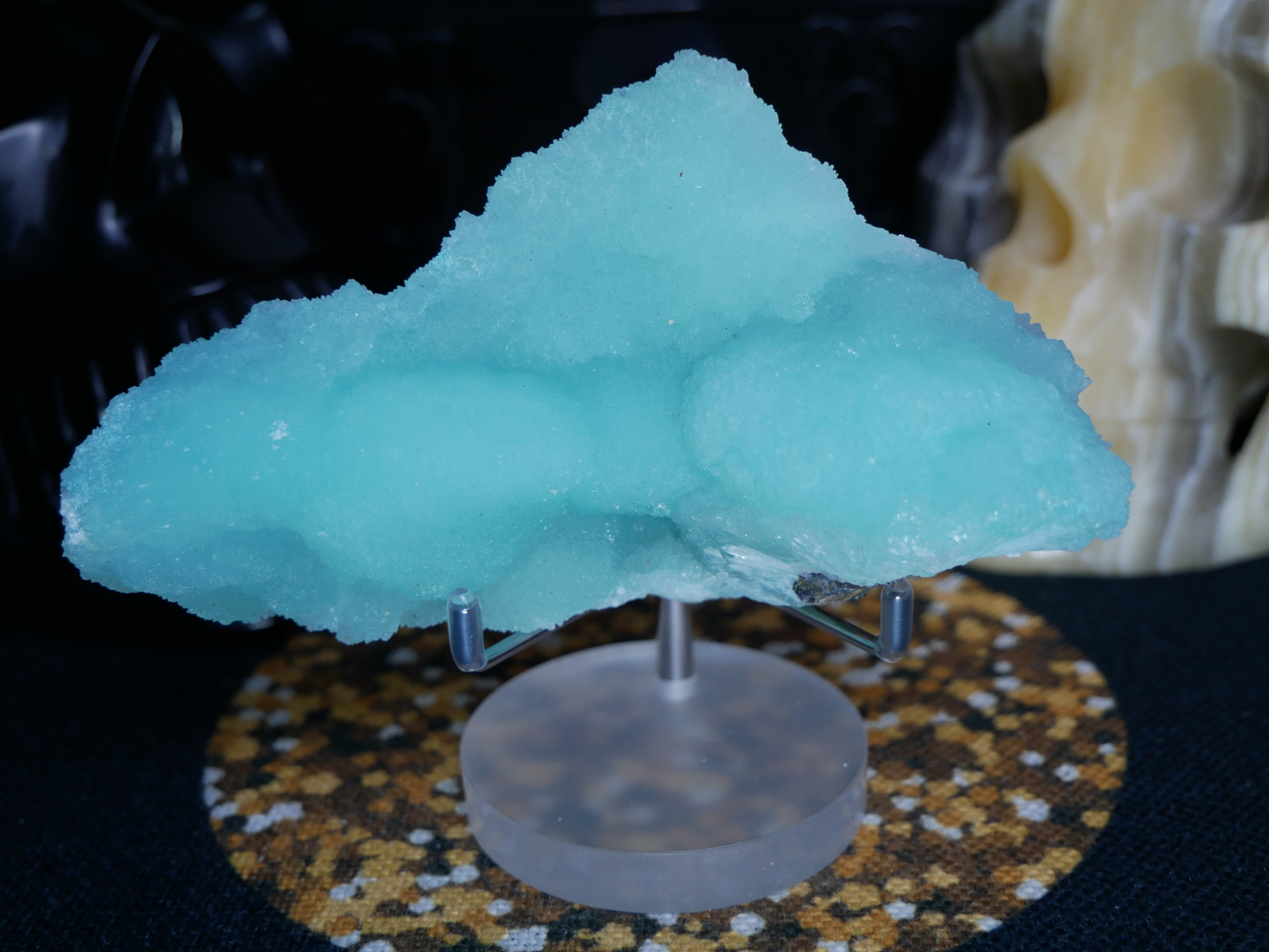 Blue Aragonite w/ Stand